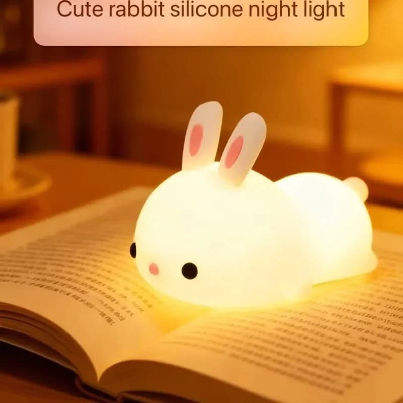 Ładowana silikonowa lampka nocna w kształcie królika