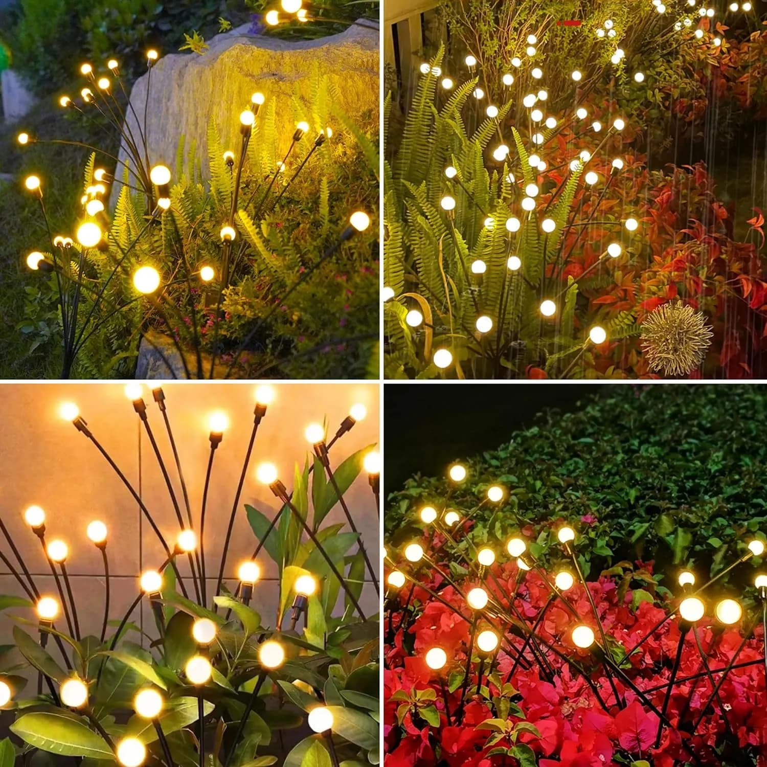 10 LED solarnych światełek świetlików ogrodowych, wodoodporne