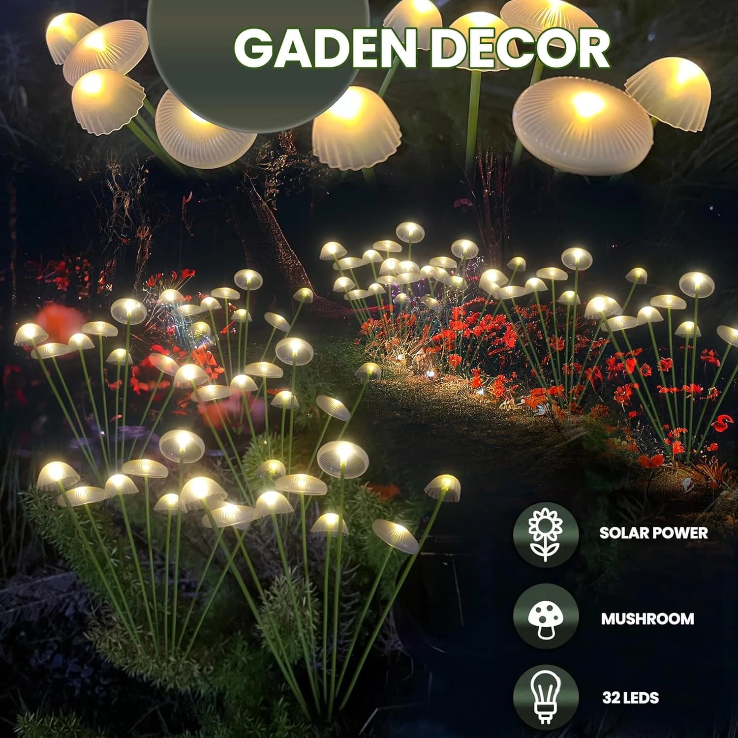 Solarna lampa ogrodowa LED Jellyfish Mushroom