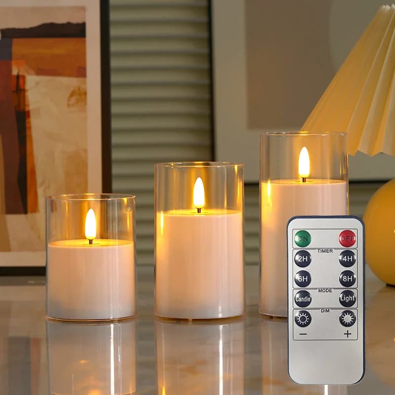 Zestaw świec elektronicznych LED z pilotem i timerem