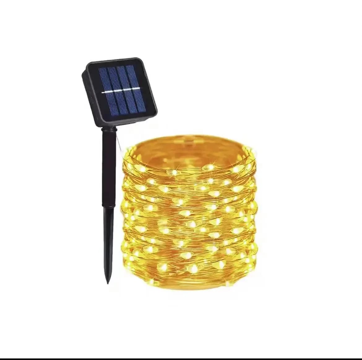 Wodoodporne solarne światełka miedziane, ciepła biel