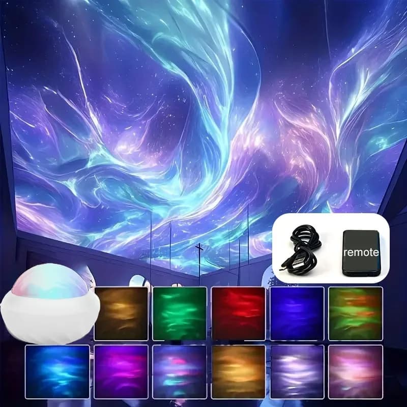 Nocna lampka projektor USB Aurora wielokolorowa
