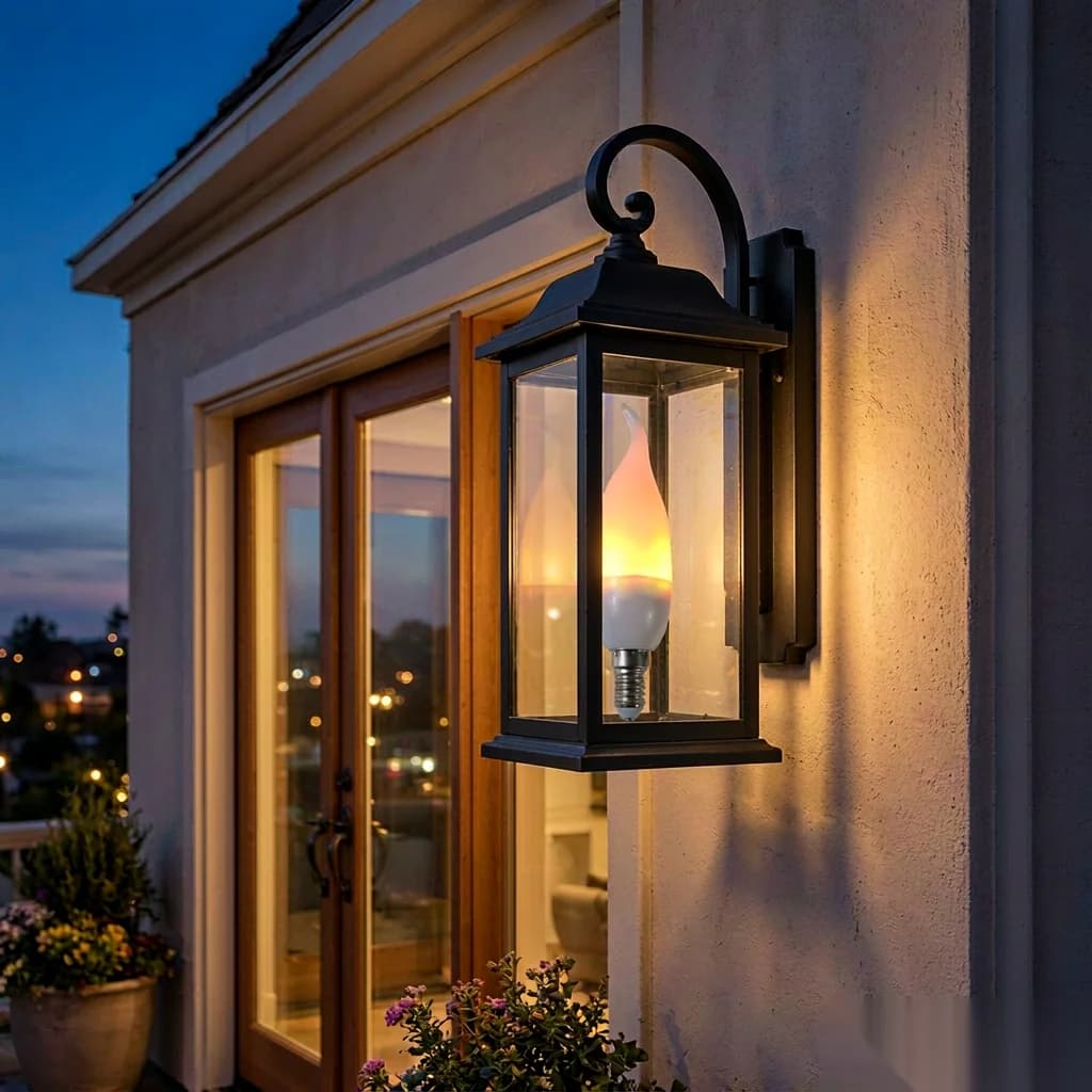 Żarówka LED E14 E27 imitująca płomień świecy