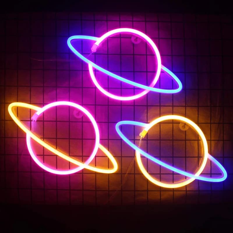 Neonowy napis w kształcie błyskawicy, LED na ścianę, USB/zasilanie bateryjne