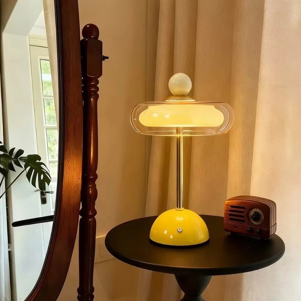 Regulowana lampa biurkowa szklana dotykowa na akumulator