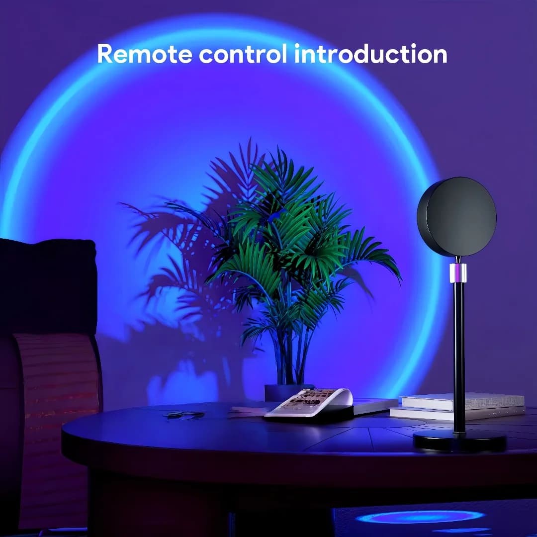 Mini projektor zachodu słońca RGB LED z pilotem, USB