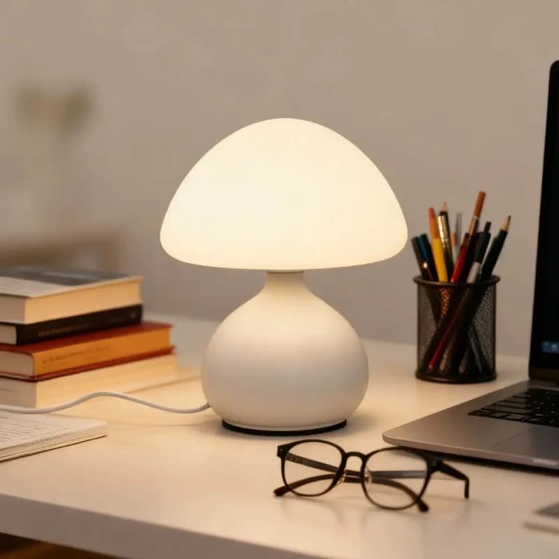 Lampa biurkowa USB LED w kształcie grzyba, regulacja 3 kolorów