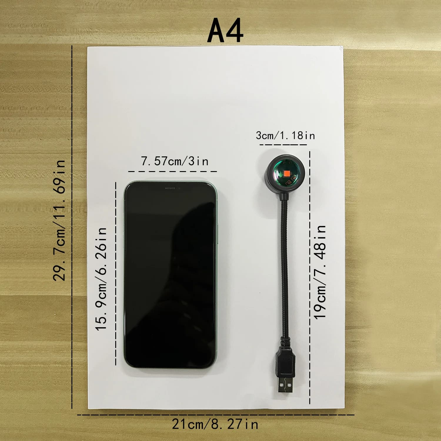 Nocna lampka LED USB w kształcie zachodu słońca z giętkim ramieniem