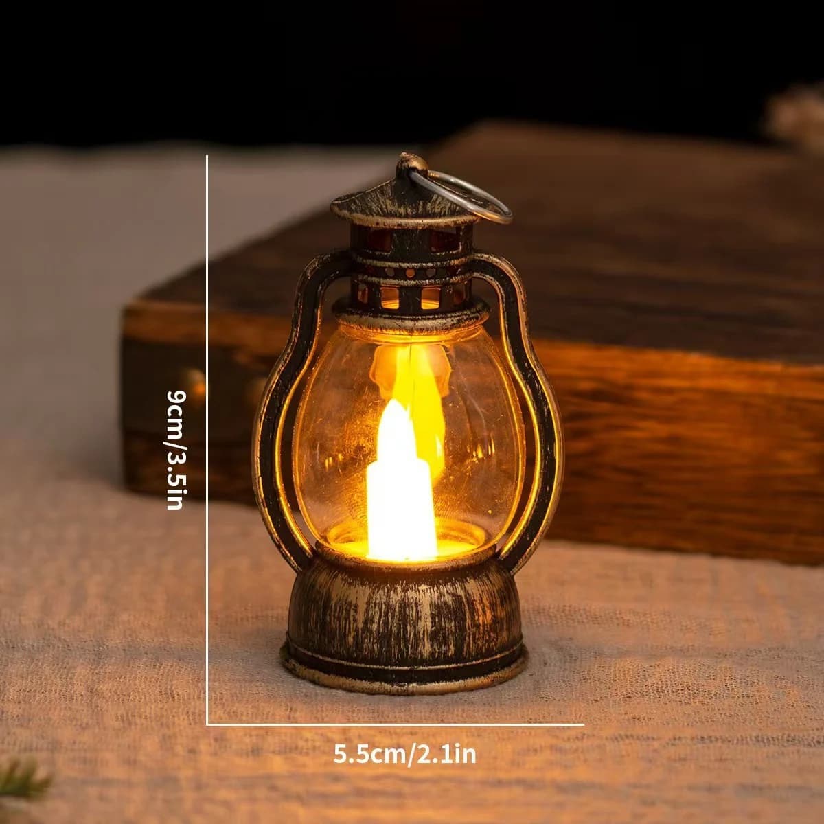 Retro LED lampion świecowy, ciepłe światło