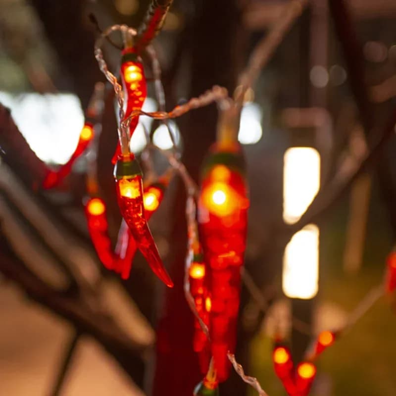 Czerwone papryczki LED – girlanda na USB lub baterie